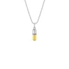 True Rocks Men's Silver / Gold Small Pill Pendant 2tone Sterling Silver & 18kt Gold-plated On Silver Chain In Multi