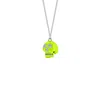 True Rocks Men's Silver / Green Mini Skull Pendant Neon Lime Green Enamel & Sterling Silver In Multi