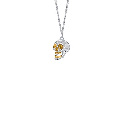 True Rocks Men's Sterling Silver & 18kt Gold-plate 2tone Mini Skull Pendant In Metallic