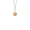 True Rocks Men's Sterling Silver & 18kt Gold Plated 2 Tone Happy Leaf Mini Pendant On Silver Chain In Silver