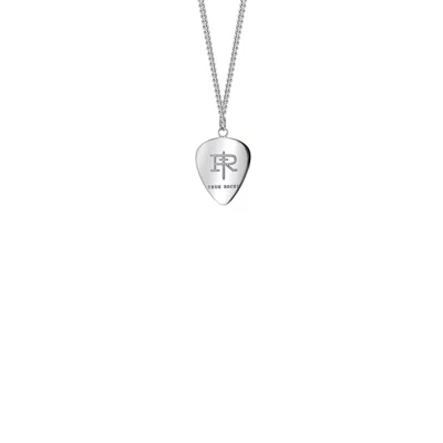 True Rocks Men's Sterling Silver Mini Plectrum Pendant