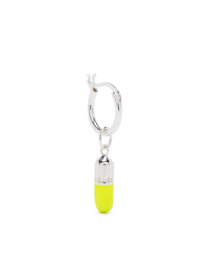 True Rocks Mini Pill Hoop Earring In Silver