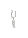 True Rocks Sterling Silver Mini Razor Blade On Sterling Silver Hoop Earring In Silver