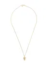 True Rocks Two Tone Skull Pendant Necklace In Metallic