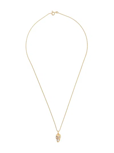 True Rocks Two Tone Skull Pendant Necklace In Metallic