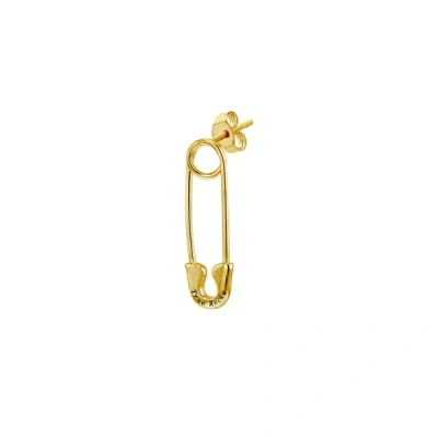 True Rocks 18 Carat Gold Plated Safety Pin Stud Earring