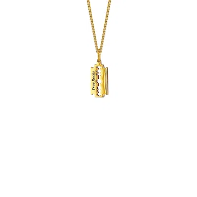 True Rocks Women's 18kt Gold Plated Mini Razor Blade Pendant