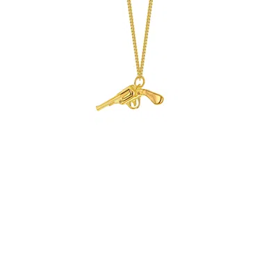 True Rocks Women's 18kt Gold Plated Mini Retro Pistol Pendant
