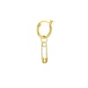 True Rocks 18 Carat Gold Plated Safety Pin On Gold Plated Hoop Earring