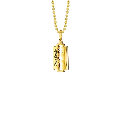 True Rocks Women's 18kt Gold-plated Razor Blade Pendant On Bead Chain