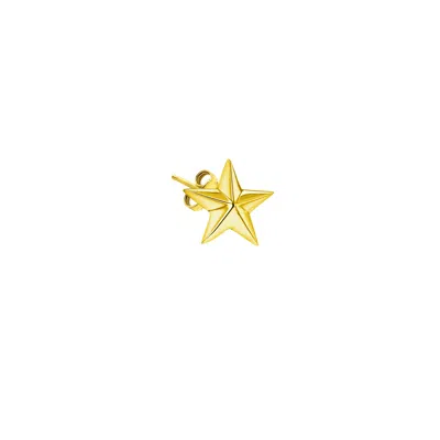 True Rocks Women's 18kt Gold Plated Star Stud Earring