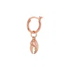 True Rocks Women's 18kt Rose Gold-plated Mini Crab Claw Charm On Rose Gold Hoop In Gold