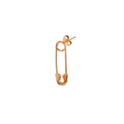 True Rocks Women's 18kt Rose Gold Plated Safety Pin Stud Earring