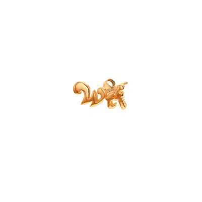 True Rocks Women's 18kt Rose Gold Plated Wtf Stud