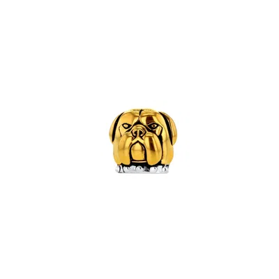 True Rocks Women's Bulldog Stud Earring 2tone 18kt Gold-plated Detail With Sterling Silver