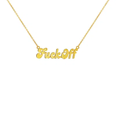True Rocks Women's Fuck Off Necklace 18kt Gold-plated Silver