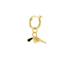True Rocks Women's Gold / Black 18kt Gold Plates & Black Enamel Mini Retro Pistol Charm Hung On An Gold Plated  In Gold