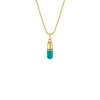 True Rocks Women's Gold / Blue Turquoise & 18kt Gold Plated Small Pill Pendant In Gold