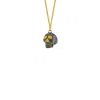 True Rocks Women's Gold / Grey Mini Skull Pendant Gun Metal Grey Sterling Silver & 18kt Gold-plated In Gold