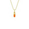 True Rocks Women's Gold / Orange Small Orange & Gold Plated Small Pill Pendant In Gold
