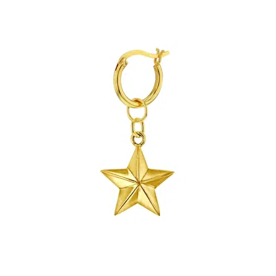 True Rocks Women's Gold-plated Star Hung On A Gold-plated Hoop