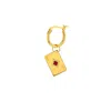 True Rocks Women's Gold / Red 18kt Gold Plated & Red Enamel Ace Of Diamonds Charm On Gold Hoop In Multi