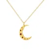 True Rocks Women's Gold / Red Gold & Red Crescent Moon Pendant With Scarlet Stars In Gold