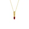 True Rocks Women's Gold / Red Gold & Red Enamel Lipstick Pendant Necklace In Gold