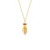 True Rocks Women's Gold / Red Gold & Red Enamel Vintage Hand Pendant In Gold