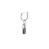 True Rocks Women's Grey / Silver Gun Metal Grey Mini Pill Charm On Silver Hoop In Metallic