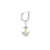 True Rocks Women's Mini Anchor Charm 2-tone Sterling Silver With 18kt Gold Plate Detail On Silver Hoop In Gold