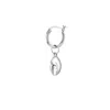 True Rocks Women's Mini Crab Claw Charm In Sterling Silver On Silver Hoop In Metallic
