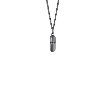 True Rocks Women's Mini Pill Pendant Gun Metal Grey In Blue