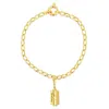 True Rocks Women's Razor Blade Belcher Bracelet 18kt Gold Plated In Gold