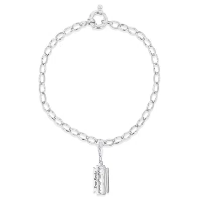 True Rocks Women's Razor Blade Belcher Bracelet Sterling Silver