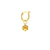 True Rocks Women's Red / Gold 18kt Gold Plated & Red Enamel Mini Dice Charm On Gold Plated Hoop Earring In Burgundy