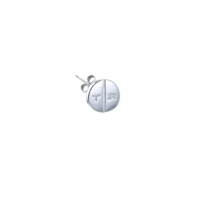 True Rocks Women's Round Mini Pill Stud Sterling Silver