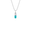 True Rocks Women's Silver / Blue Turquoise Enamel & Sterling Silver Small Pill Pendant In Metallic