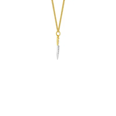 True Rocks Women's Silver / Gold 2 Tone Mini Knife Pendant 18kt Gold-plating & Sterling Silver On Gold-plated C In Silver/gold
