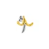 True Rocks Women's Silver / Gold Banana Stud Earring 2tone Gold/silver In Gold
