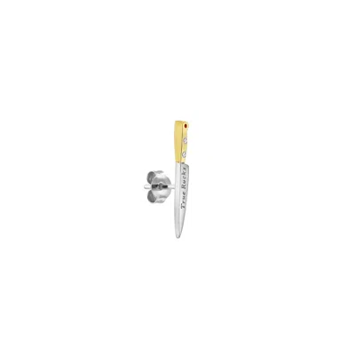 True Rocks Women's Silver / Gold Gold & Silver Knife Stud Earring