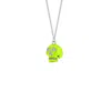True Rocks Women's Silver / Green Neon Lime Green & Sterling Silver Mini Skull On Silver Chain In Green