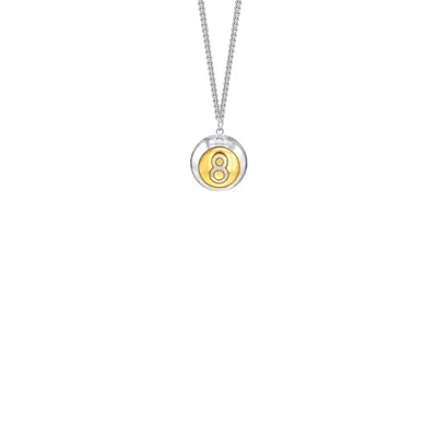True Rocks Women's Silver New 2-tone 8 Ball Mini Pendant In Burgundy