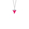 True Rocks Women's Silver / Pink Mini Sharks Tooth Pendant Neon Pink Enamel & Sterling Silver In Gold