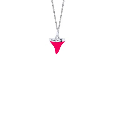 True Rocks Women's Silver / Pink Mini Sharks Tooth Pendant Neon Pink Enamel & Sterling Silver In Multi