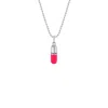 True Rocks Women's Silver / Pink Small Neon Pink & Sterling Silver Pill Pendant In Silver