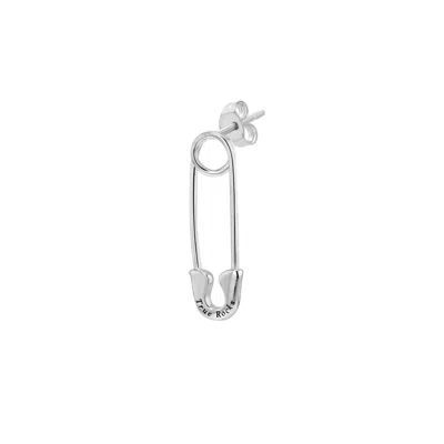 True Rocks Safety Pin Stud Earring In Silver