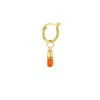 True Rocks Neon Orange Pill Hoop Earring In Yellow/orange