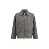 True Royal Alina Herringbone Zip-front Jacket In Gray