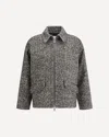 True Royal Alina Herringbone Zip-front Jacket In Gray